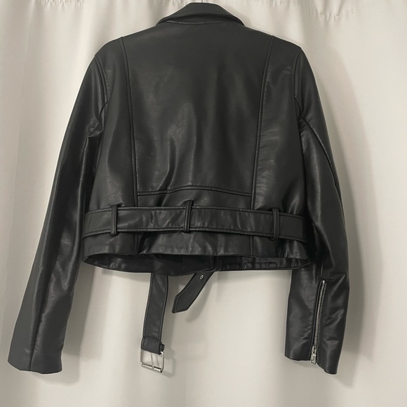 Zara black faux leather jacket - Picture 2 of 3